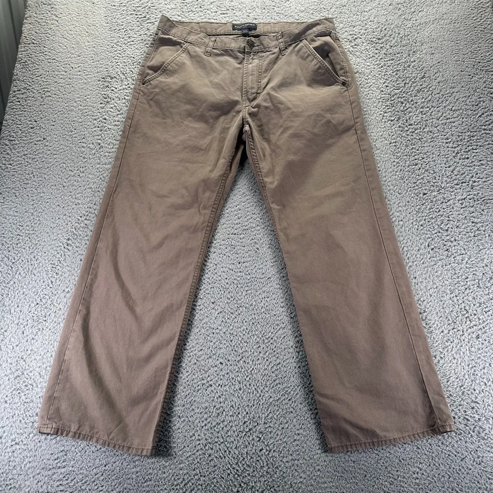 Banana Republic Pant Mens 36x30‎ Brown Cotton Chino Straight Baggy Preppy Office